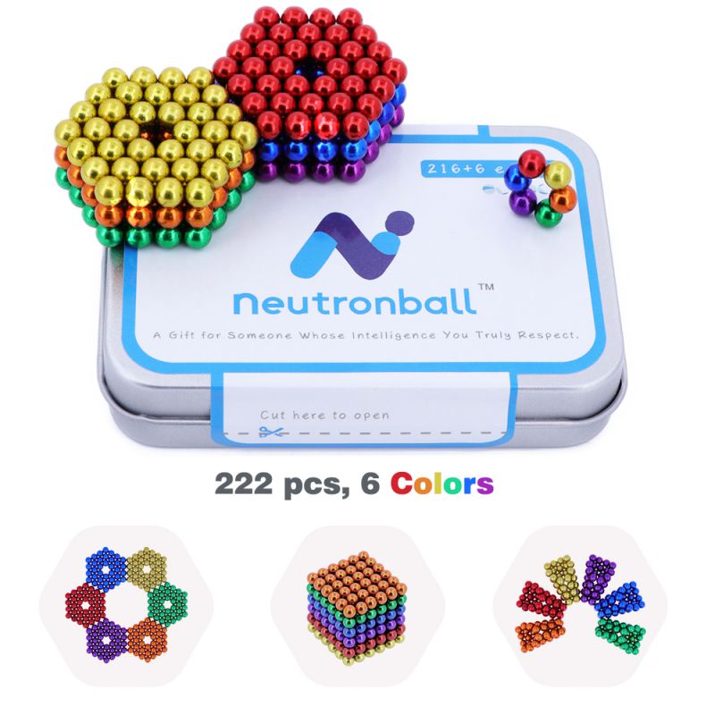 Neutronball® Magnetic Balls 5mm 216 Pieces + 6 Spare (6 Rainbow Colors) –  Neutronball Magnets